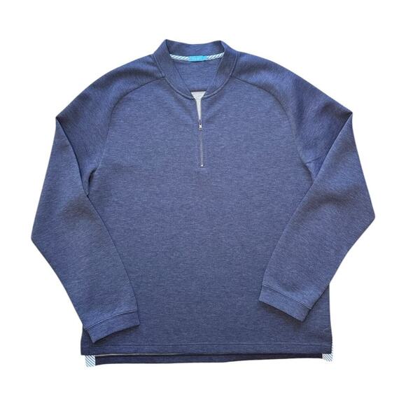 J. McLaughlin Blue Solid Peak Polo Shirt - Size Men's Large - Picture 1 of 3